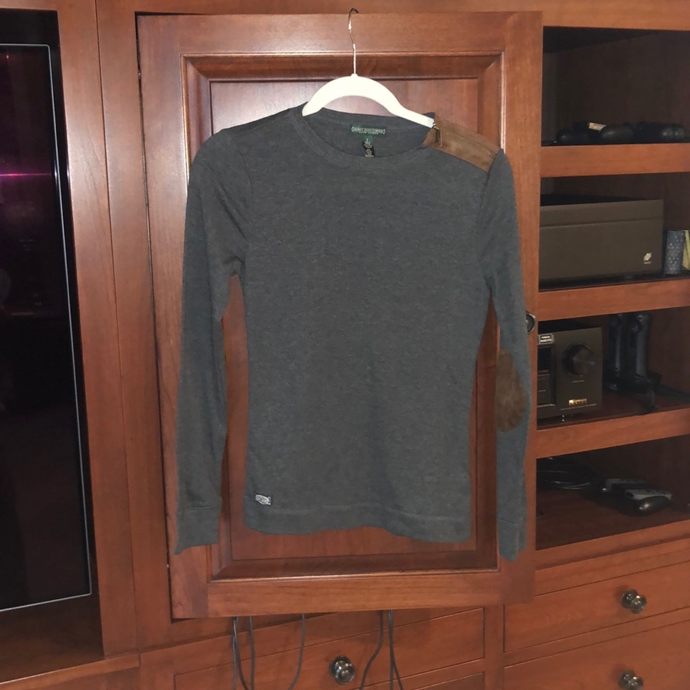 Ralph Lauren Tee with Suede Detail